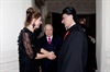 Mrs. Hala Fares warmly greets the Maronite Patriarch